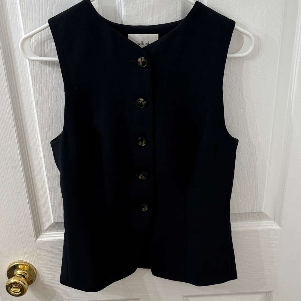 Aritzia Black Button-Up Blouse